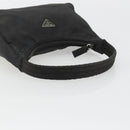 PRADA Hand Pouch Nylon Black Silver Auth 186598-7