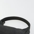 PRADA Hand Pouch Nylon Black Silver Auth 186598-8