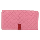 BOTTEGA VENETA INTRECCIATO Long Wallet Leather Pink Auth 186599A-2