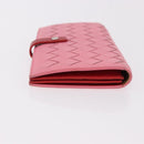 BOTTEGA VENETA INTRECCIATO Long Wallet Leather Pink Auth 186599A-3