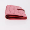 BOTTEGA VENETA INTRECCIATO Long Wallet Leather Pink Auth 186599A-4