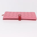 BOTTEGA VENETA INTRECCIATO Long Wallet Leather Pink Auth 186599A-6