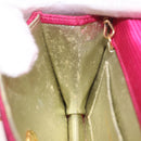 CHANEL V Stitched Chain Shoulder Bag Satin Pink Gold CC Auth 186601-21