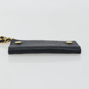 CHANEL Matelasse Chain Wallet Leather Black Gold CC Auth 186602A-5