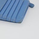 CHANEL Matelasse Coin Purse Leather Light Blue Silver CC Auth 186603-15
