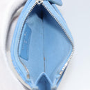 CHANEL Matelasse Coin Purse Leather Light Blue Silver CC Auth 186603-11