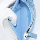 CHANEL Matelasse Coin Purse Leather Light Blue Silver CC Auth 186603-20