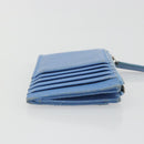 CHANEL Matelasse Coin Purse Leather Light Blue Silver CC Auth 186603-21