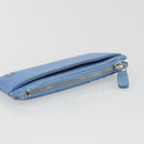 CHANEL Matelasse Coin Purse Leather Light Blue Silver CC Auth 186603-5