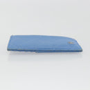 CHANEL Matelasse Coin Purse Leather Light Blue Silver CC Auth 186603-6