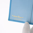 Salvatore Ferragamo Gancini Trifold Wallet Leather Light Blue Gold Auth 186604-18