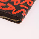LOUIS VUITTON Monogram Graffiti Zippy Coin Purse Orange M93708 LV Auth 186607-15