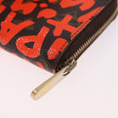 LOUIS VUITTON Monogram Graffiti Zippy Coin Purse Orange M93708 LV Auth 186607-16