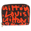 LOUIS VUITTON Monogram Graffiti Zippy Coin Purse Orange M93708 LV Auth 186607-13