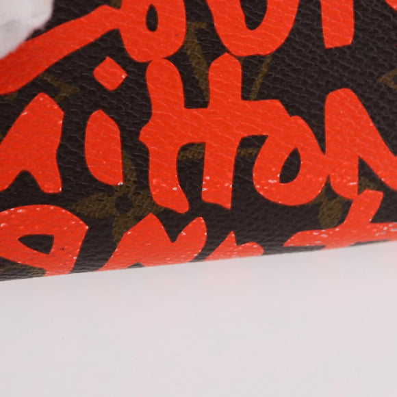 LOUIS VUITTON Monogram Graffiti Zippy Coin Purse Orange M93708 LV Auth 186607