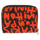 LOUIS VUITTON Monogram Graffiti Zippy Coin Purse Orange M93708 LV Auth 186607-3