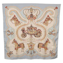 HERMES Carre 90 Scarf ""Paperoles"" Silk Light Blue Auth 186608-1