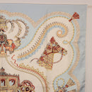 HERMES Carre 90 Scarf ""Paperoles"" Silk Light Blue Auth 186608-4