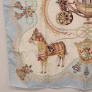 HERMES Carre 90 Scarf ""Paperoles"" Silk Light Blue Auth 186608-8