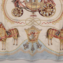 HERMES Carre 90 Scarf ""Paperoles"" Silk Light Blue Auth 186608-9