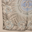 CHANEL Scarf Silk Gray CC Auth 186611A-4