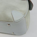 Salvatore Ferragamo Gancini Hand Bag Leather Suede Light Blue Silver Auth 186612-16