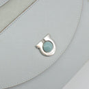 Salvatore Ferragamo Gancini Hand Bag Leather Suede Light Blue Silver Auth 186612-18