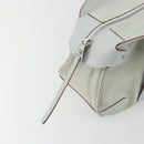 Salvatore Ferragamo Gancini Hand Bag Leather Suede Light Blue Silver Auth 186612-19