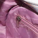 Salvatore Ferragamo Gancini Hand Bag Leather Suede Light Blue Silver Auth 186612-22