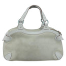 Salvatore Ferragamo Gancini Hand Bag Leather Suede Light Blue Silver Auth 186612-2