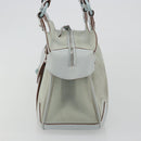 Salvatore Ferragamo Gancini Hand Bag Leather Suede Light Blue Silver Auth 186612-3