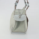 Salvatore Ferragamo Gancini Hand Bag Leather Suede Light Blue Silver Auth 186612-4