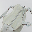 Salvatore Ferragamo Gancini Hand Bag Leather Suede Light Blue Silver Auth 186612-6