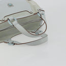 Salvatore Ferragamo Gancini Hand Bag Leather Suede Light Blue Silver Auth 186612-7