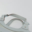 Salvatore Ferragamo Gancini Hand Bag Leather Suede Light Blue Silver Auth 186612-14