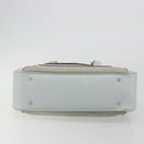 Salvatore Ferragamo Gancini Hand Bag Leather Suede Light Blue Silver Auth 186612-5