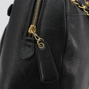 CHANEL Chain Shoulder Bag Caviar Skin Black Gold CC Auth 186613V-10