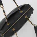 CHANEL Chain Shoulder Bag Caviar Skin Black Gold CC Auth 186613V-6
