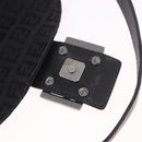 FENDI Zucchino Canvas Mamma Baguette Shoulder Bag Black Silver Auth 186623A-10