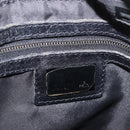 FENDI Zucchino Canvas Mamma Baguette Shoulder Bag Black Silver Auth 186623A-20