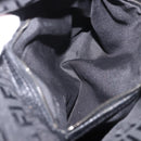 FENDI Zucchino Canvas Mamma Baguette Shoulder Bag Black Silver Auth 186623A-24