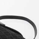 FENDI Zucchino Canvas Mamma Baguette Shoulder Bag Black Silver Auth 186623A-8