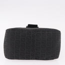 FENDI Zucchino Canvas Mamma Baguette Shoulder Bag Black Silver Auth 186623A-5