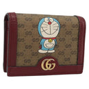 GUCCI Micro GG Supreme Doraemon Compact Wallet PVC Beige 647788 Auth 186625A-1