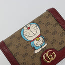 GUCCI Micro GG Supreme Doraemon Compact Wallet PVC Beige 647788 Auth 186625A-9