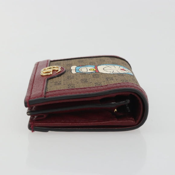 GUCCI Micro GG Supreme Doraemon Compact Wallet PVC Beige 647788 Auth 186625A