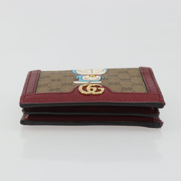 GUCCI Micro GG Supreme Doraemon Compact Wallet PVC Beige 647788 Auth 186625A
