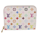 LOUIS VUITTON Monogram Multicolor Zippy Coin Purse White M93741 Auth 186626SAM-13