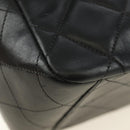 CHANEL Big Matelasse Chain Shoulder Bag Lamb Skin Black Gold CC Auth 186631SAV-15