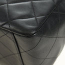 CHANEL Big Matelasse Chain Shoulder Bag Lamb Skin Black Gold CC Auth 186631SAV-16